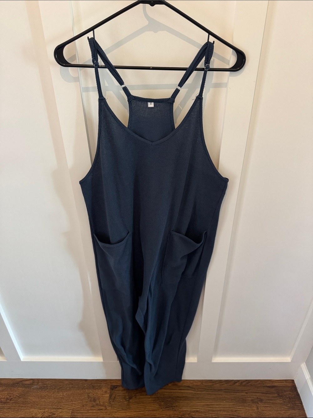 Amazon Navy Blue Sleeveless Jumpsuit with Pockets